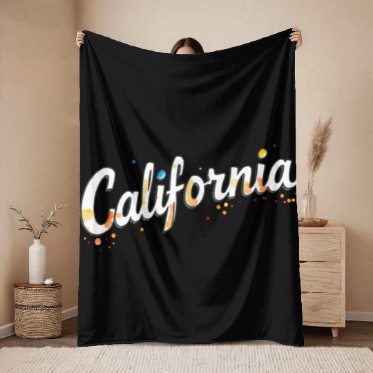 California Golden State gift Throw Blankets