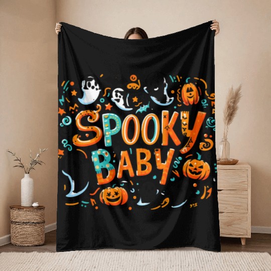 Halloween spooky baby Spooky Mama Throw Blankets