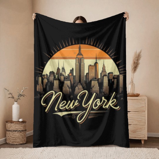 New York Skyline - Iconic Cityscape Beauty Throw Blankets