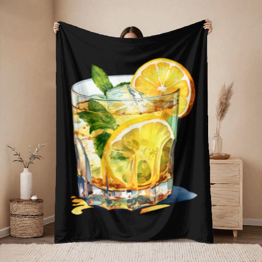 Lemonade Cocktail Drink Throw Blankets