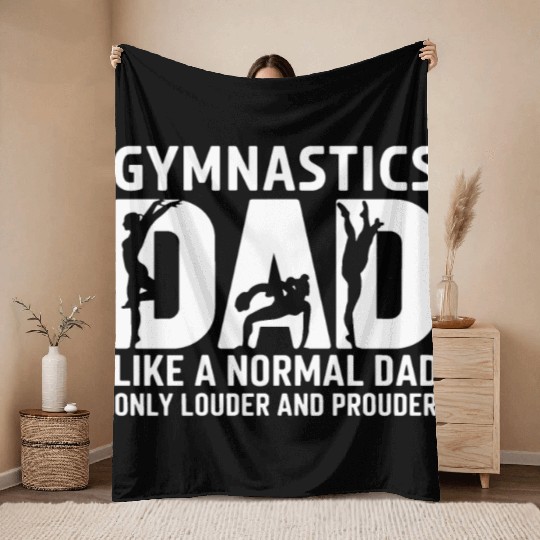 Like Normal But Louder Dad Funny Gymnastics Dad Throw Blankets
