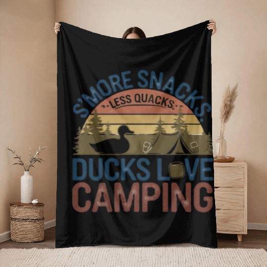 Camping Animals Funny Throw Blankets Design