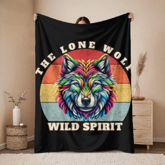 The Lone Wolf Throw Blankets