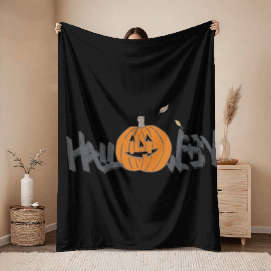 Halloween Vibes Throw Blankets