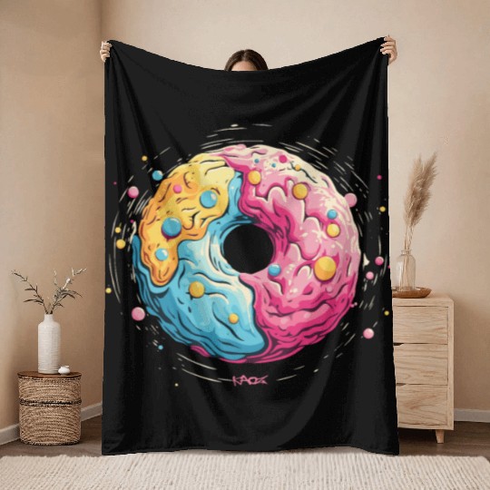 A Donut Galaxy Throw Blankets