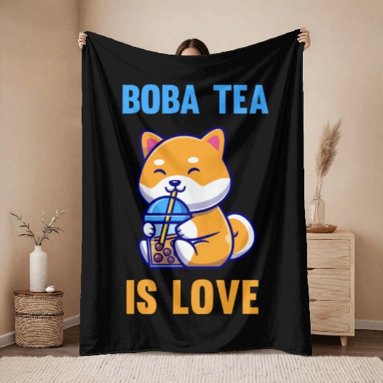 Boba Tea is love Throw Blankets