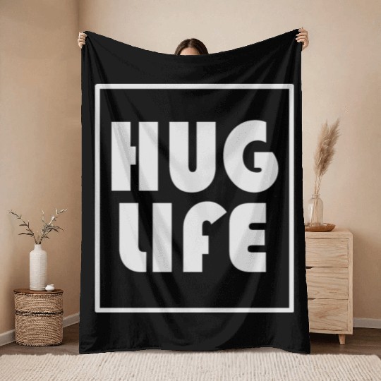 Hug Life Retro Style Throw Blankets