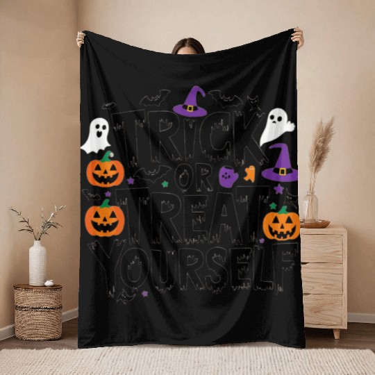 Trick or Treat Yourself Throw Blankets