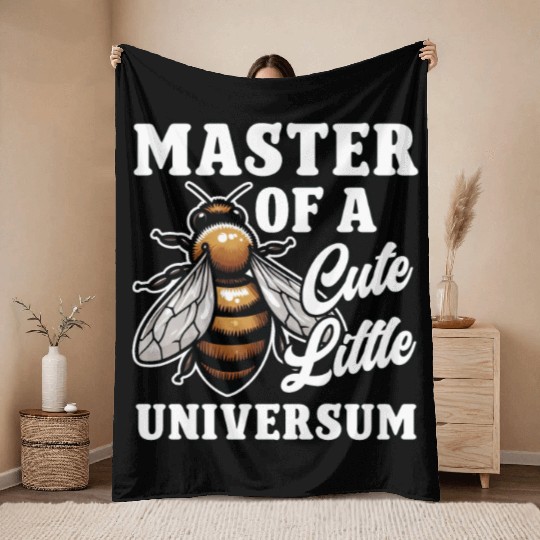 Master of a Cute Litte Universum Beekeeper Throw Blankets
