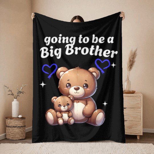 I'm Going To Be A Big Brother Cute Teddy Bears, Throw Blankets