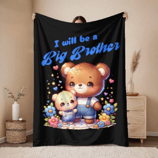 I'm Going To Be A Big Brother Cute Teddy Bears, Throw Blankets