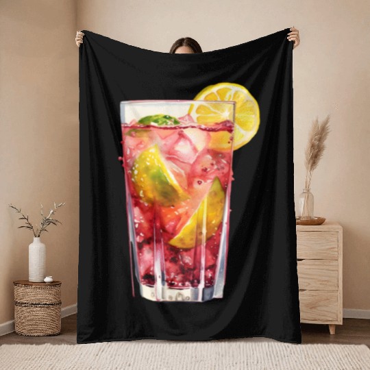 Citrus Berry Cocktail Throw Blankets