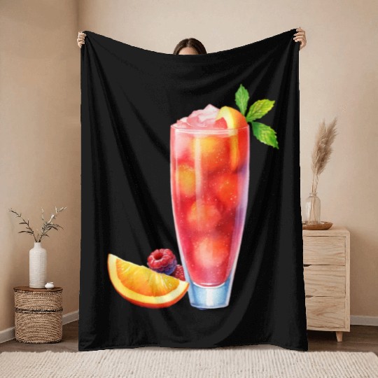 Berry Citrus Cocktail Throw Blankets