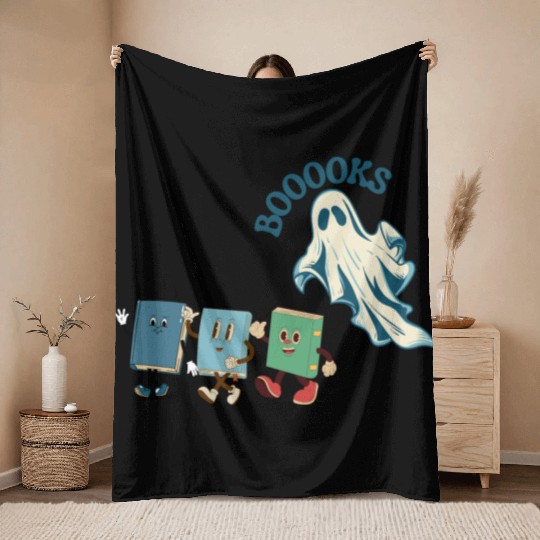 Ghost and Booooks! Throw Blankets