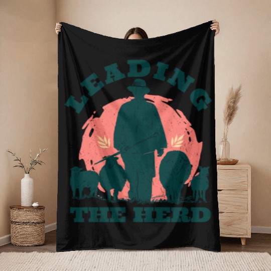 Shep Farmer Animal Farm Lover Funny Design Throw Blankets