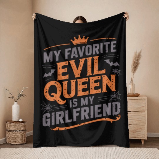 My Favorite Evil Queen Is My Girlfriend Throw Blankets