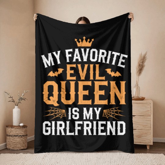 My Favorite Evil Queen Is My Girlfriend Throw Blankets