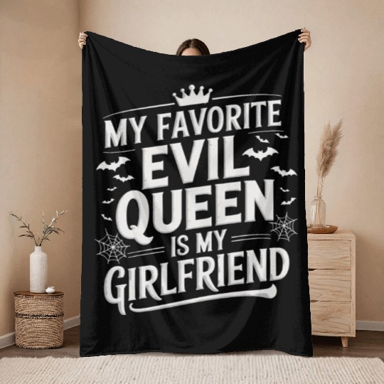My Favorite Evil Queen Is My Girlfriend Throw Blankets