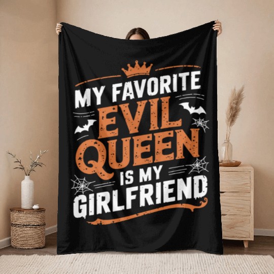 My Favorite Evil Queen Is My Girlfriend Throw Blankets