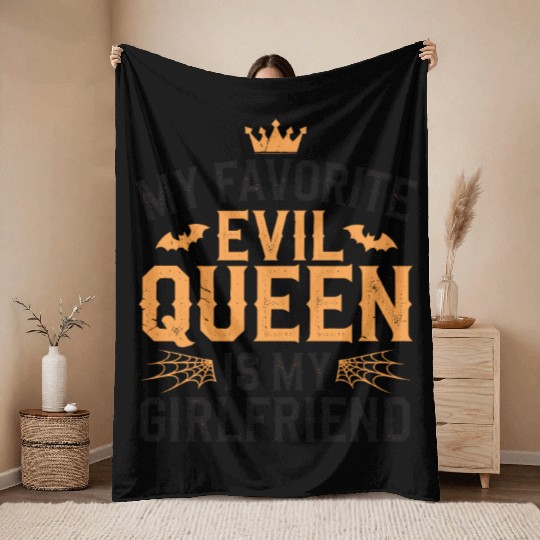 My Favorite Evil Queen Is My Girlfriend Throw Blankets