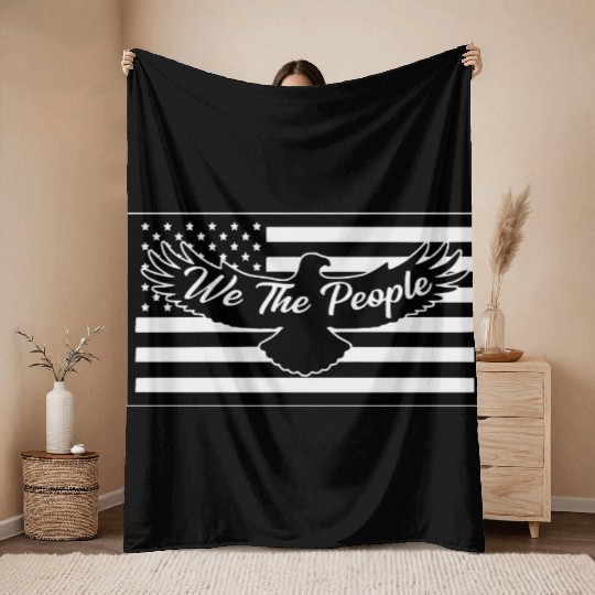 We The People Eagle Flag © LIKE US ON FACEBOOK Throw Blankets