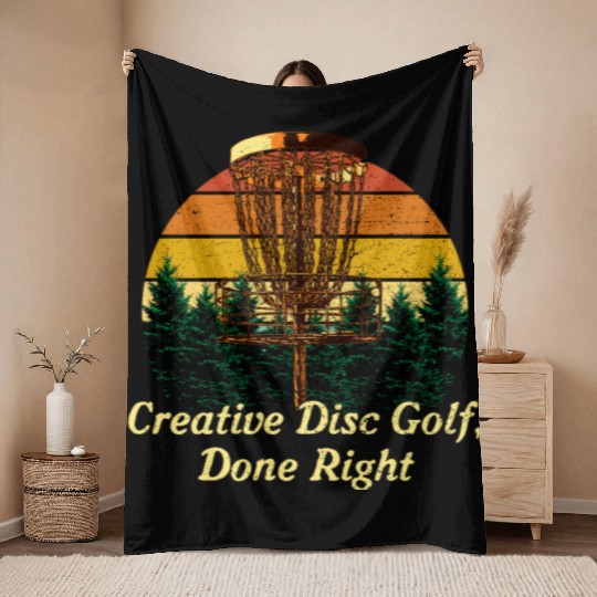 Creative Disc Golf Done Motivational Quote Golfer Throw Blankets