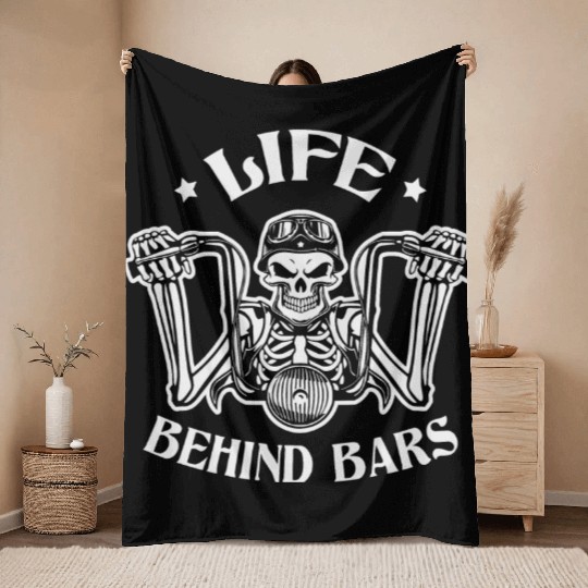 Life Behind Bars Biker LIKE US ON FACEBOOK # Throw Blankets