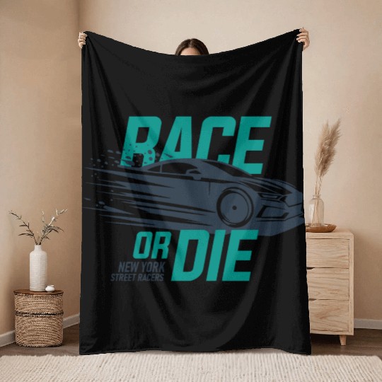 race car racing Throw Blankets