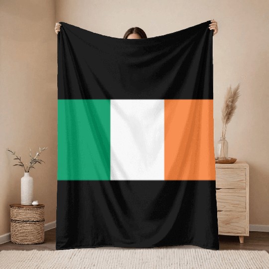 Ireland flag Throw Blankets
