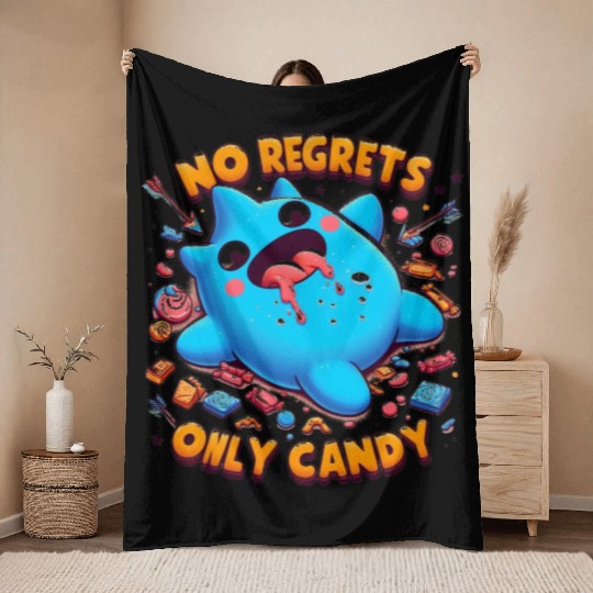 Stitch Halloween No Regrets Only Candy Throw Blankets