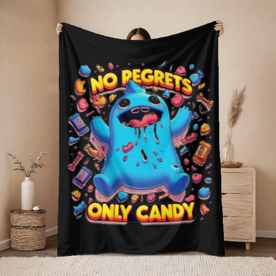 No Regrets Only Candy Throw Blankets