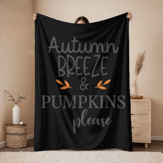 AUTUMN BREEZE AND PUMPKINS PLEASE CLOTHING Throw Blankets