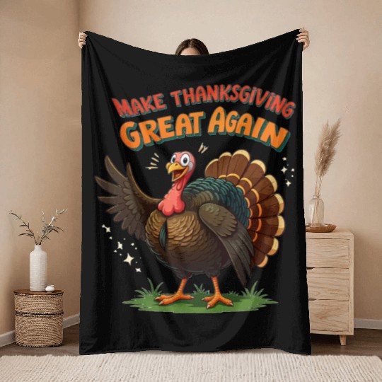 make thanksgiving great again Throw Blankets