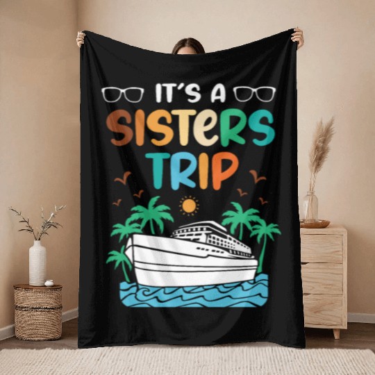 Mediterranean Cruising Vacation Its A Sisters Trip Throw Blankets