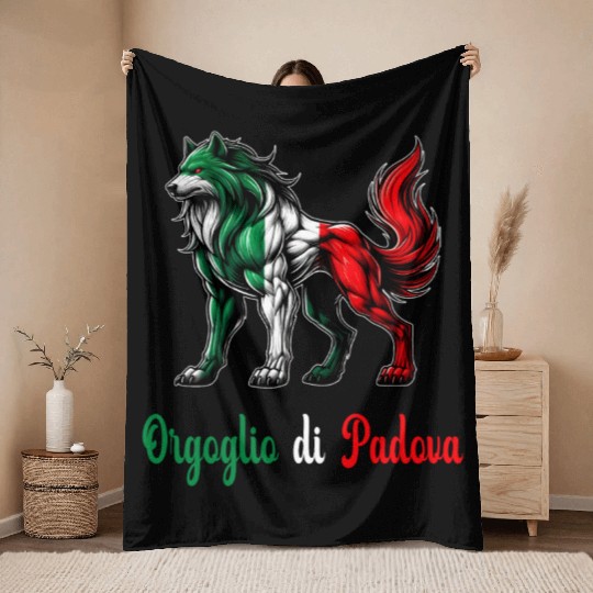 The pride of Padova Italy flag Throw Blankets