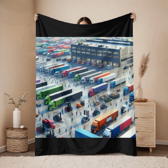 Big Trucking Company Throw Blankets