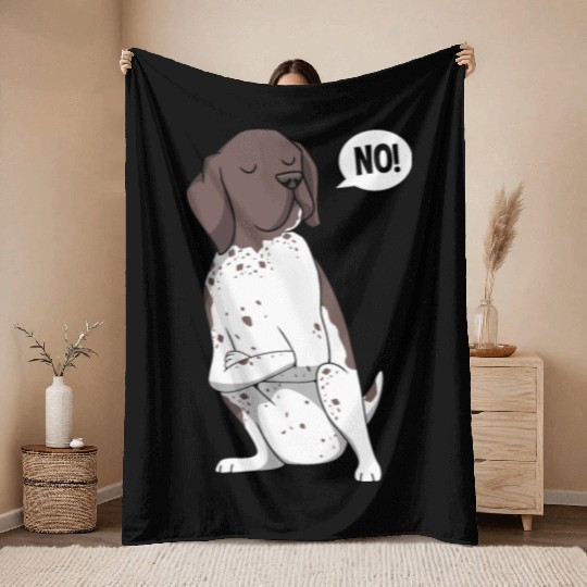 GSP Lovers Funny German Shorthaired Pointer Dog Throw Blankets