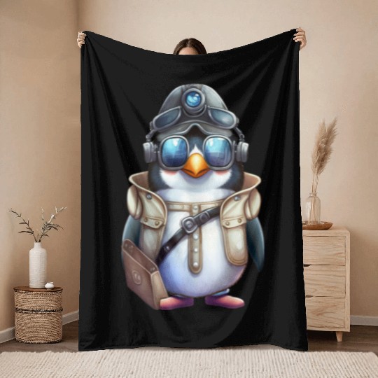 funny penguin , penguin logo , Penguin Lovers Throw Blankets