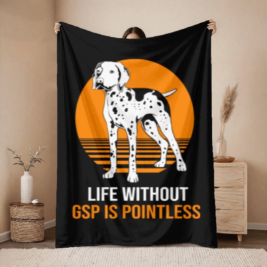 GSP Mom Dog Lovers German Shorthaired Pointer Dog Throw Blankets