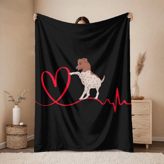 Dog Heartbeat I Love My German Shorthaired Pointer Throw Blankets