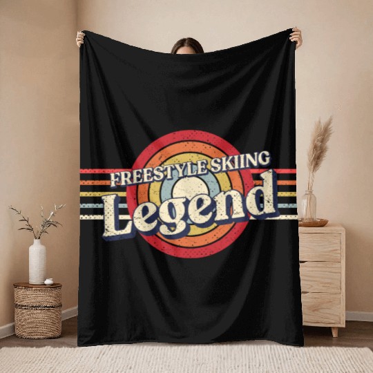 Freestyle Skiing Legend Winter Sports Funny Freest Throw Blankets