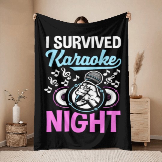 I Survived The Karaoke Night Throw Blankets