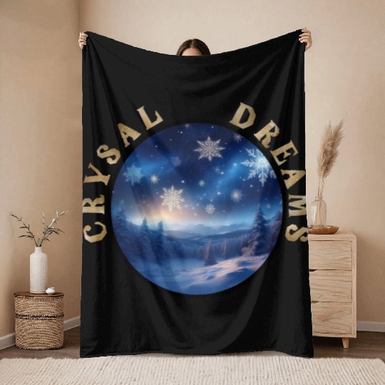 Crystal Dreams - A Winter Wonderland Throw Blankets