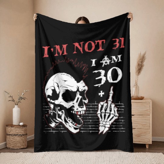 I Am 30 Plus Middle Finger - 31st Birthday Throw Blankets