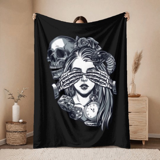Chicano Street Art Throw Blankets