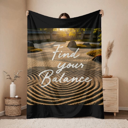 Find Your Balance Tranquil Sand Lines Collection Throw Blankets
