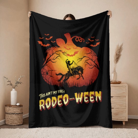 This ain't my first Rodeo-ween Throw Blankets