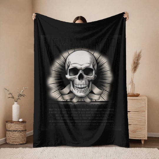 Memento Mori Embracing Life and Death Throw Blankets
