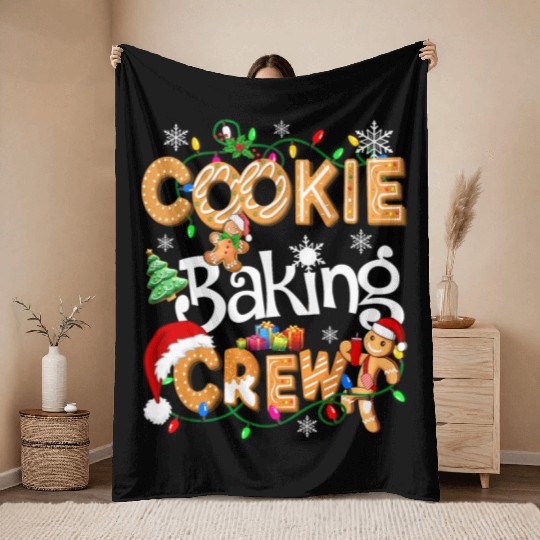 Cookie baking crew Cooking Lover Xmas Gingerbread Throw Blankets