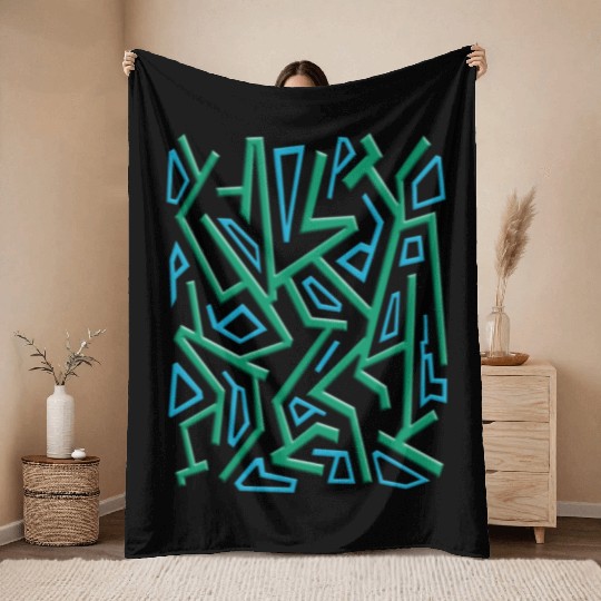 Green Amazing Blue Throw Blankets